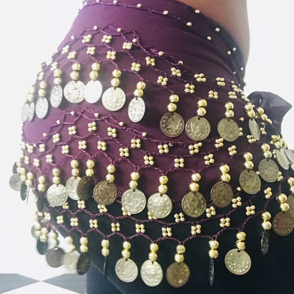 Purple & Gold Hipscarf